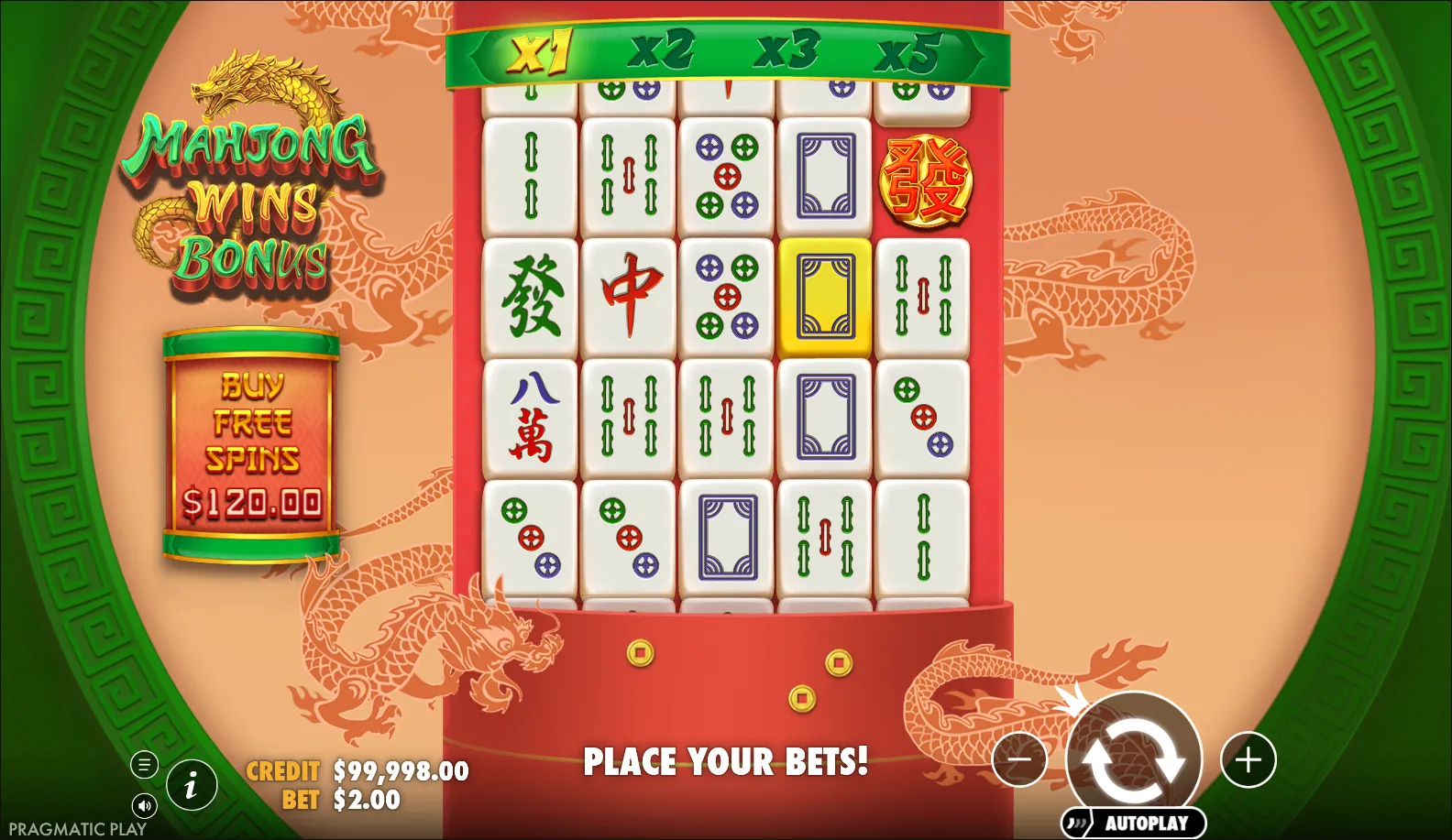 Mahjong Wins Bonus slot gameplay screenshot