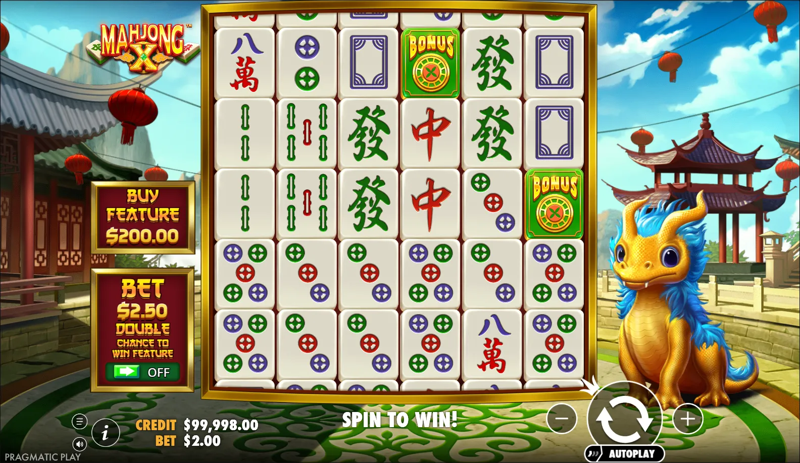 Mahjong X slot gameplay screenshot