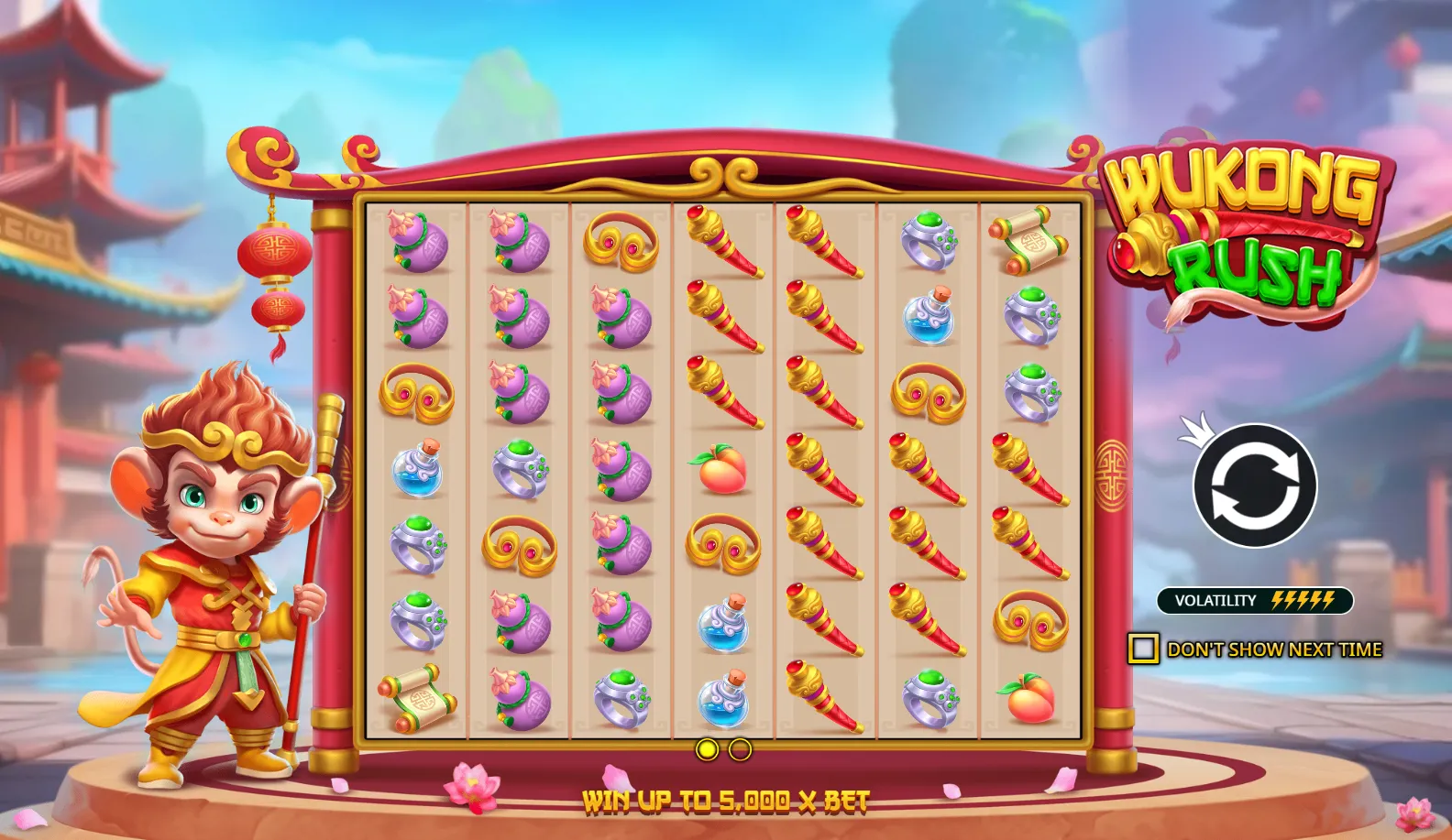 Monkey King Rush slot gameplay screenshot