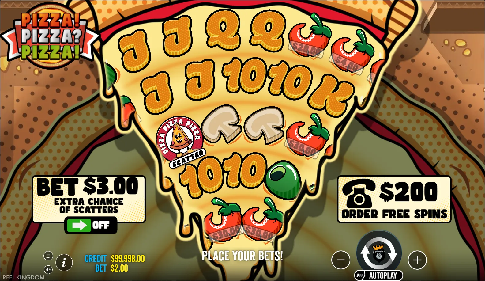 Pizza! Pizza? Pizza! slot gameplay screenshot