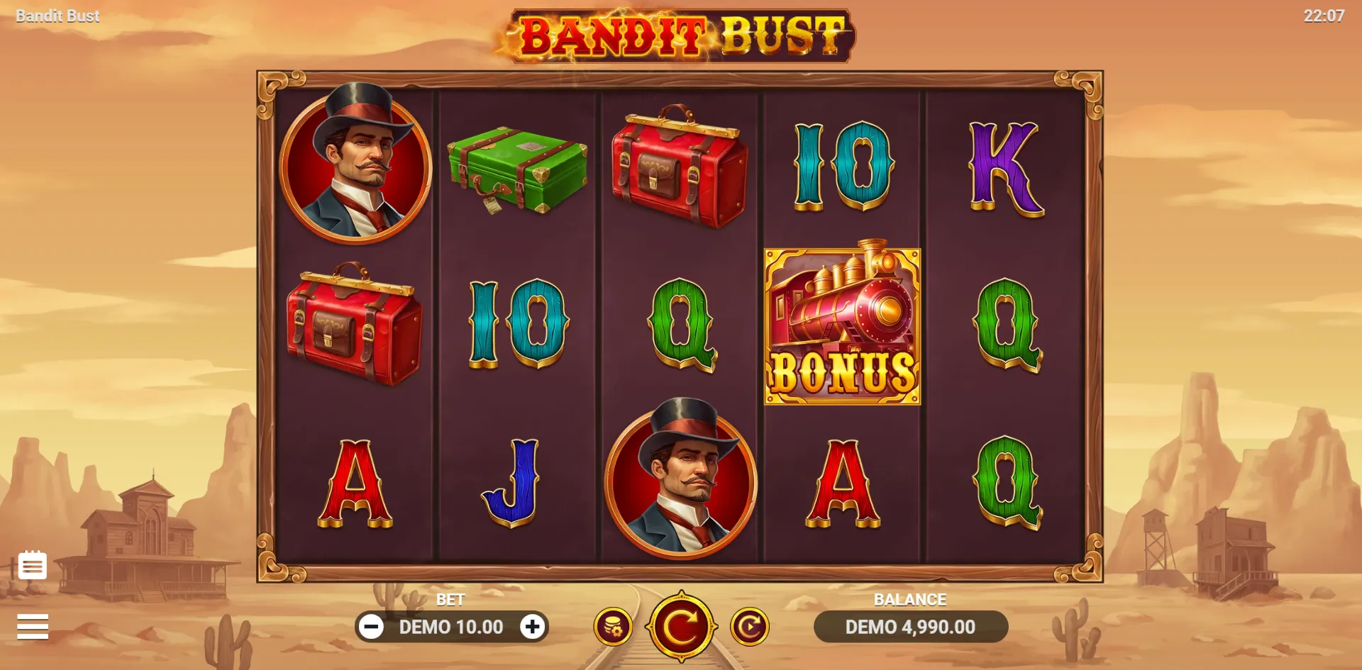 Bandit Bust slot gameplay screenshot