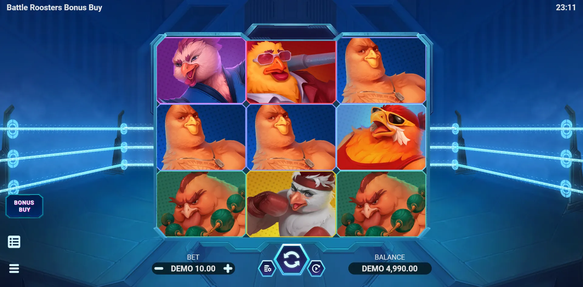 Battle Roosters Bonus Buy slot gameplay screenshot
