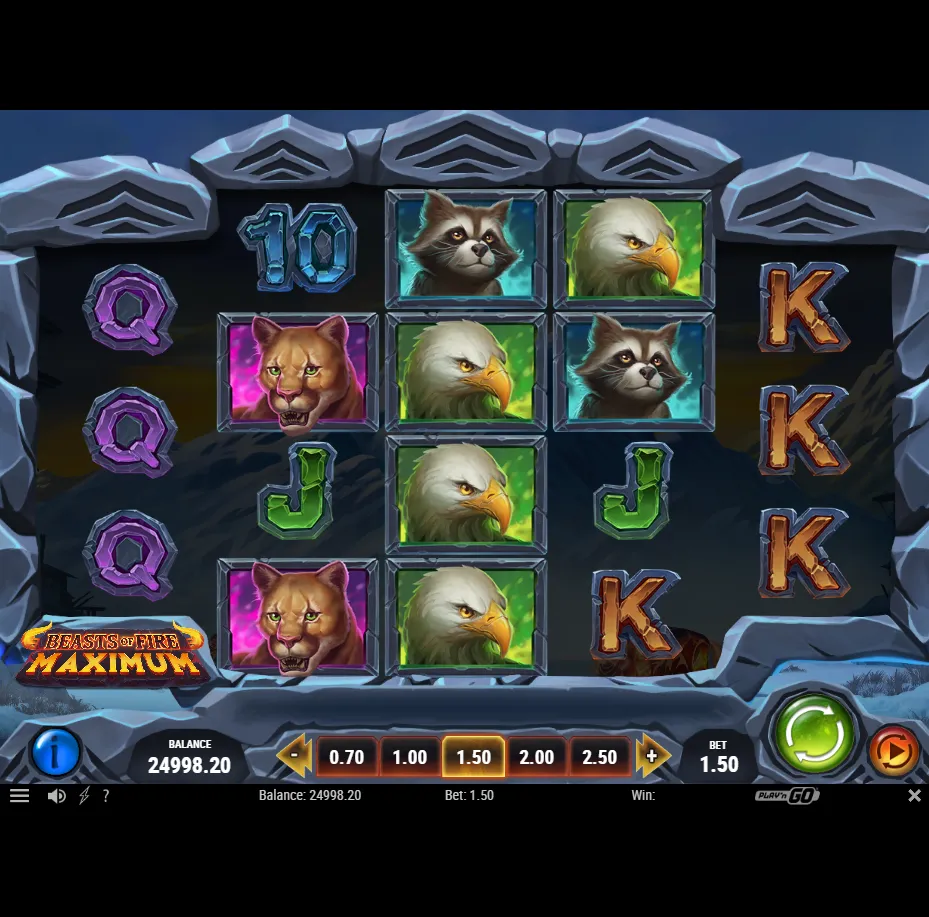 Beasts of Fire Maximum slot by Play'n GO gameplay screenshot