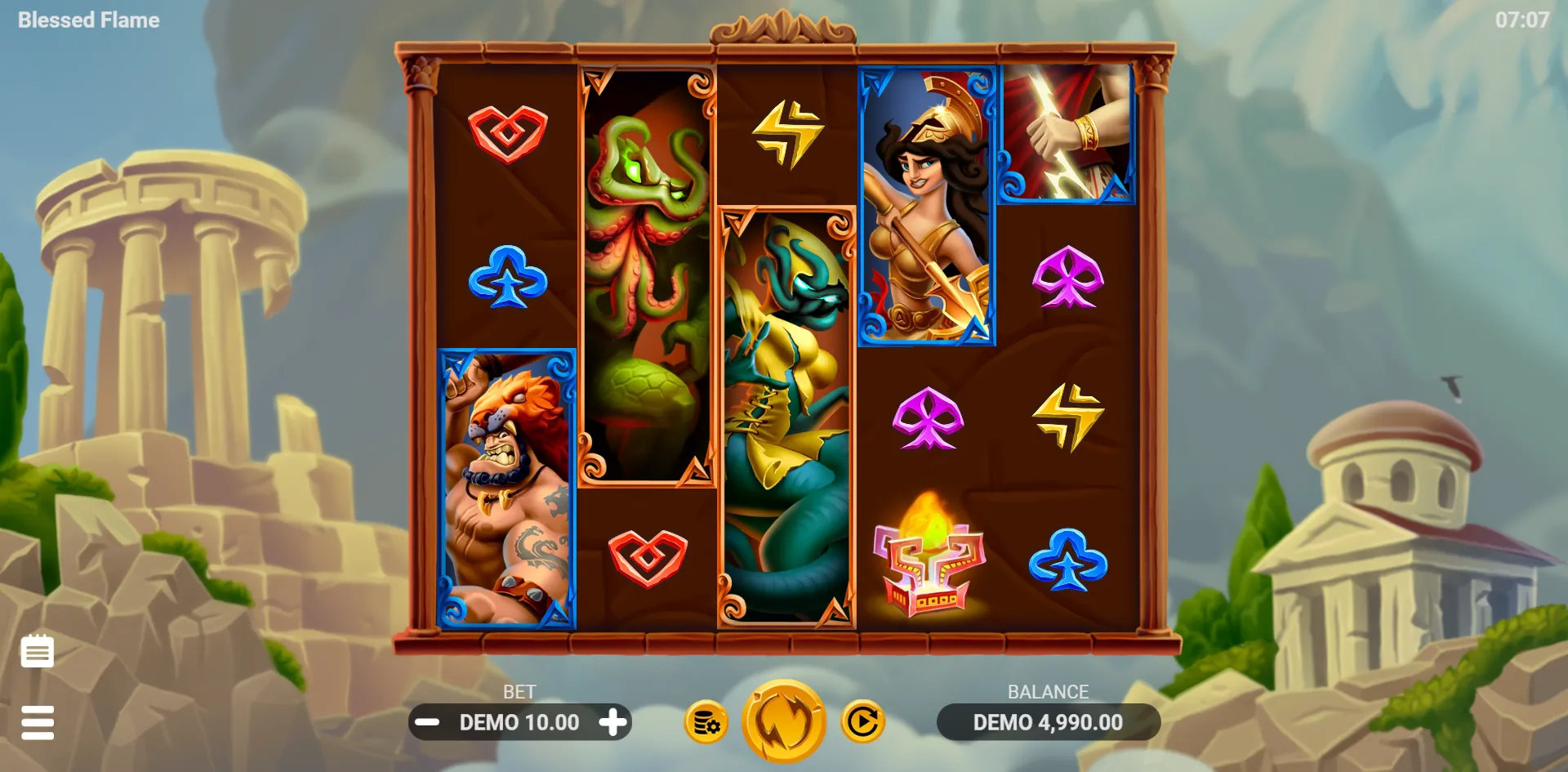 Blessed Flame slot gameplay screenshot