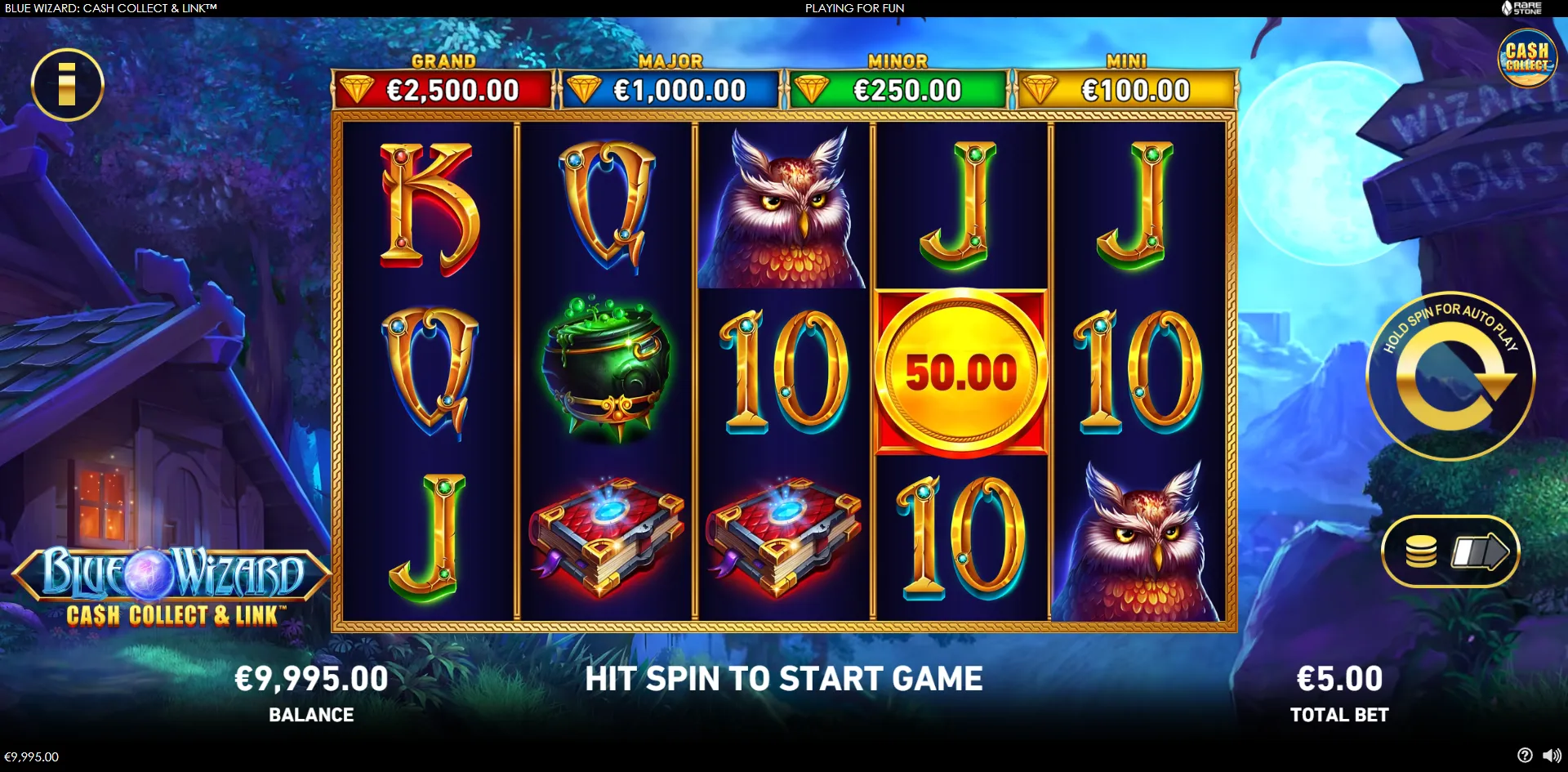 Blue Wizard: Cash Collect & Link slot gameplay screenshot