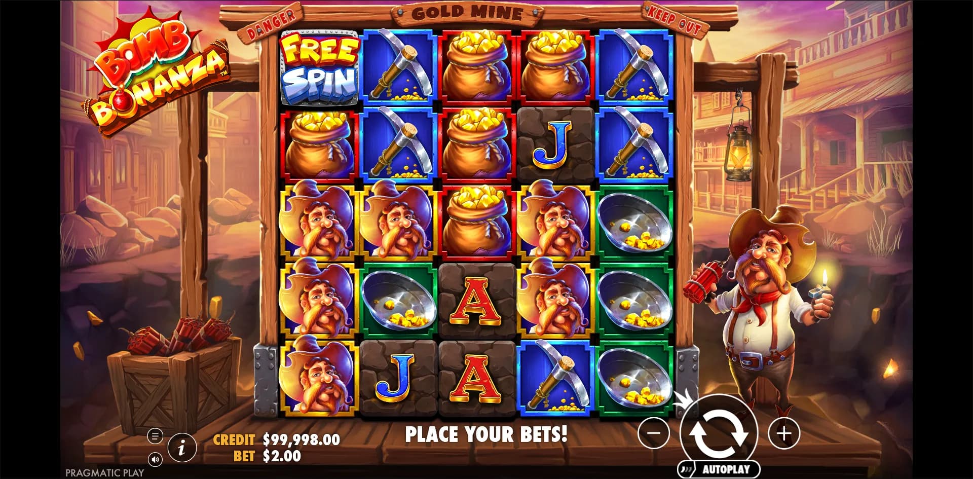 Bomb Bonanza slot gameplay screenshot