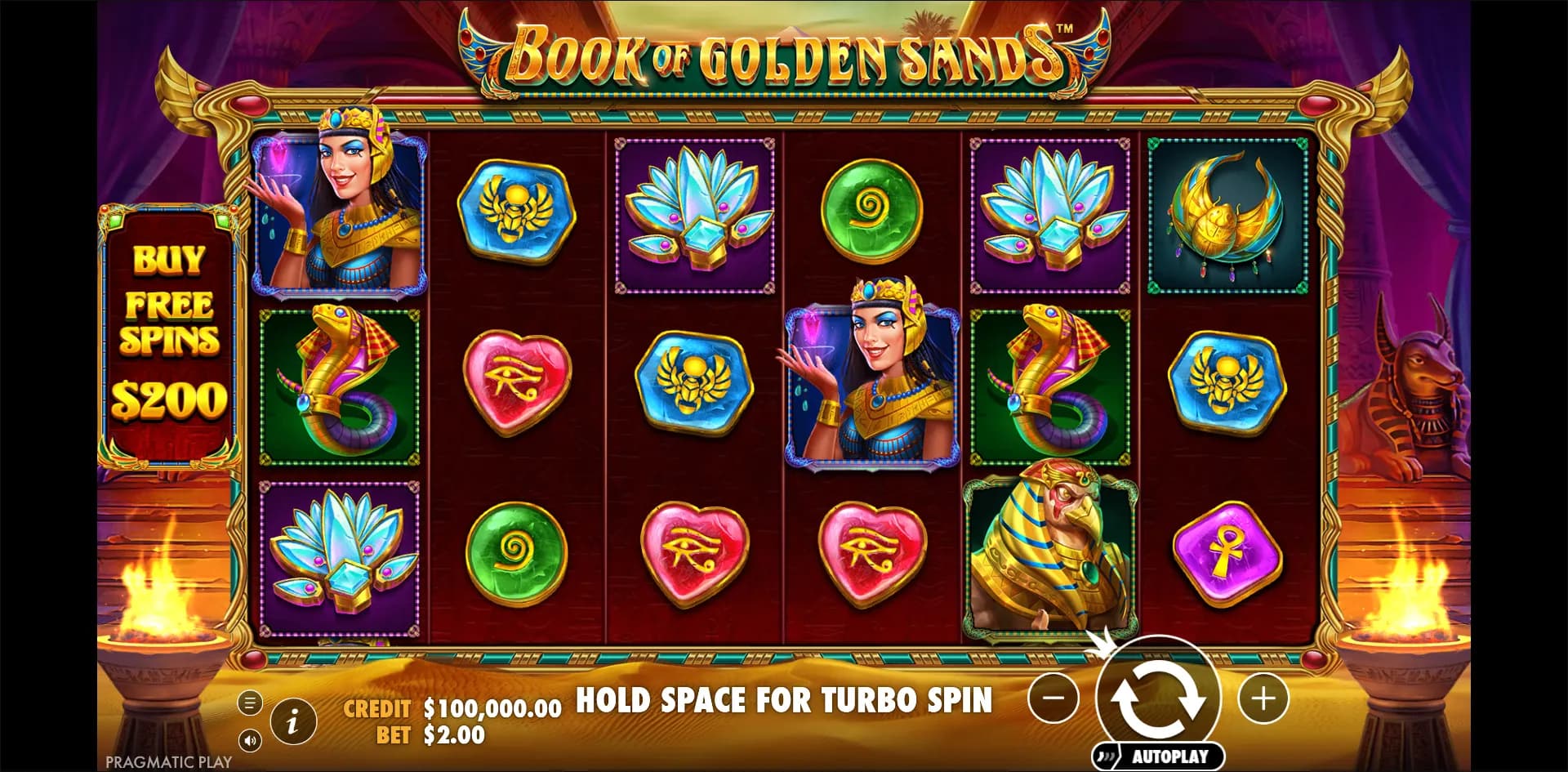 Book of Golden Sands slot gameplay screenshot