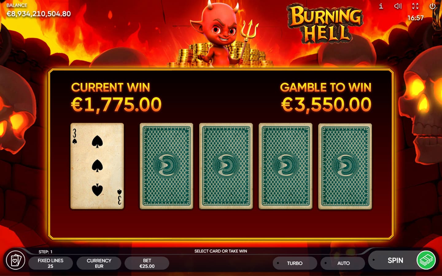Burning Hell slot gameplay screenshot