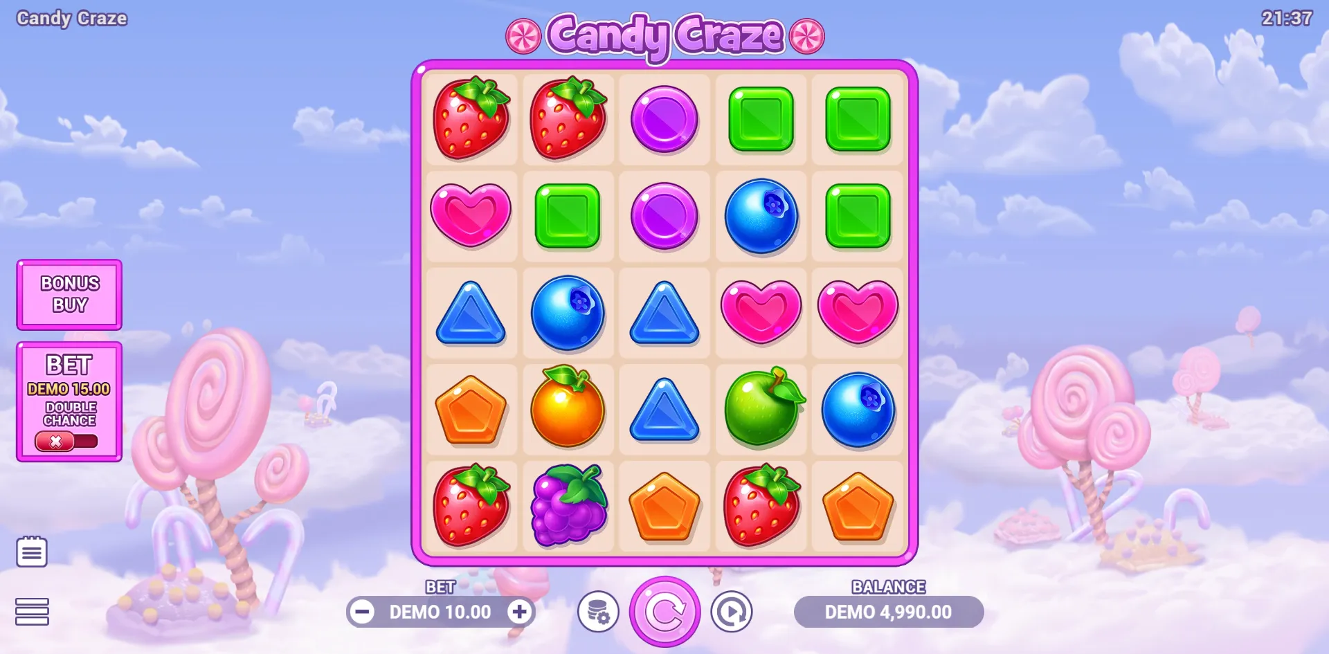 Candy Craze slot gameplay screenshot