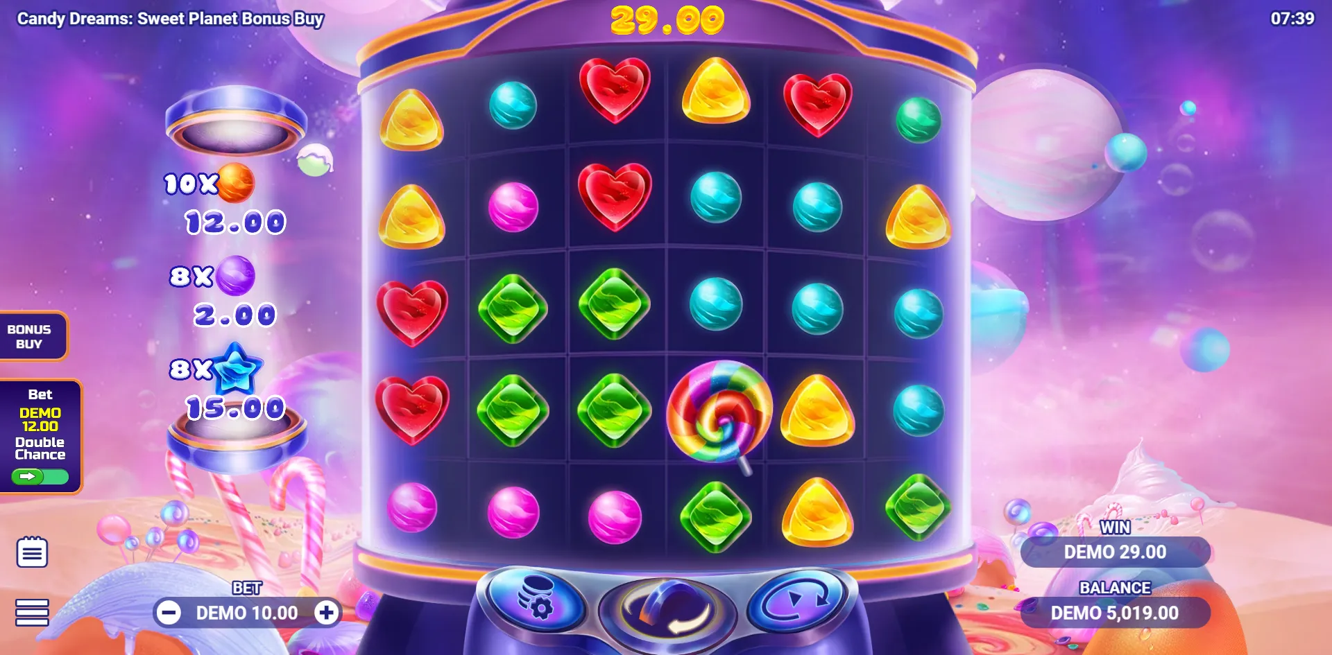 Candy Dreams: Sweet Planet. Bonus Buy slot gameplay screenshot