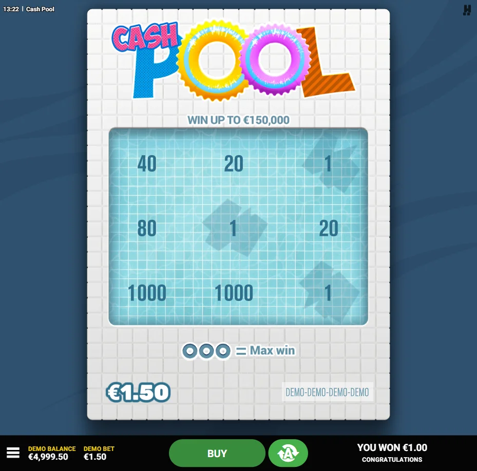 Cash Pool slot by Hacksaw Gaming gameplay screenshot