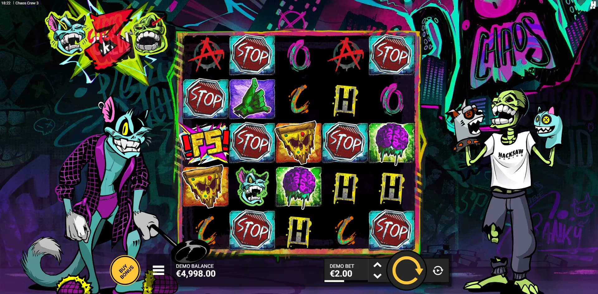 Chaos Crew 3 slot gameplay screenshot