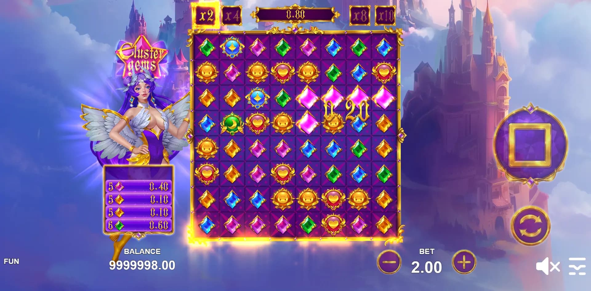 Cluster Gems slot gameplay screenshot