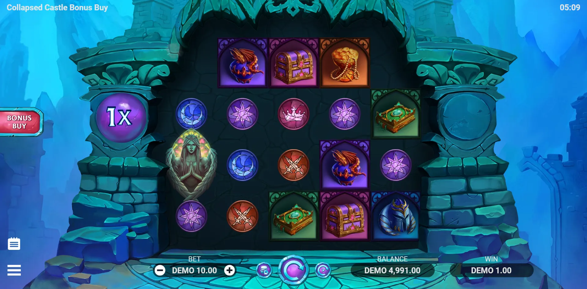 Collapsed Castle Bonus Buy slot gameplay screenshot