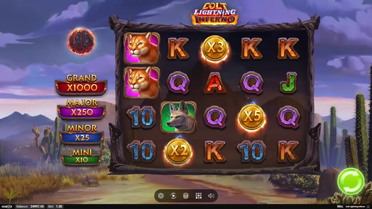 Colt Lightning Inferno by with Wild on Western-themed reels