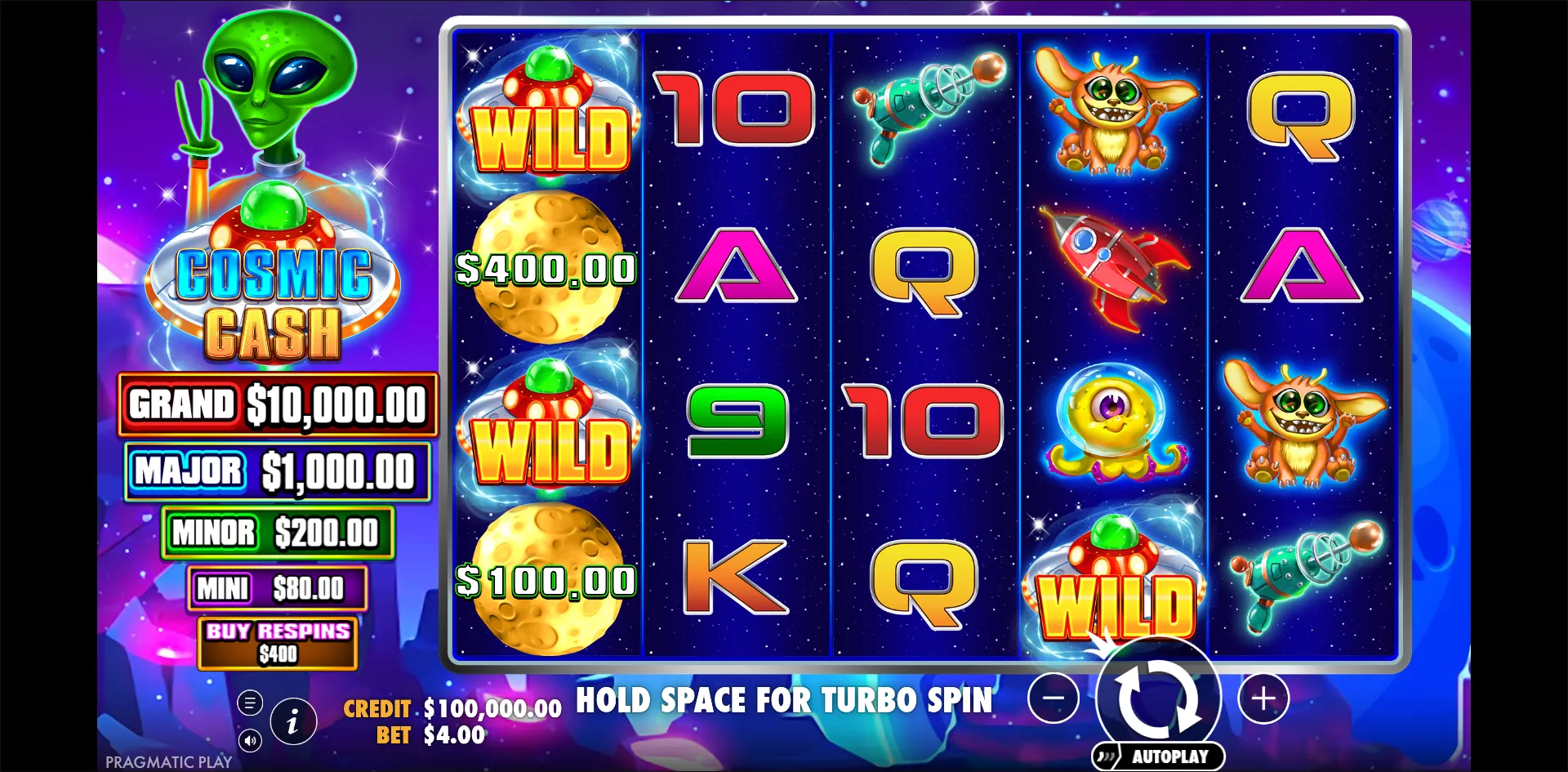 Cosmic Cash slot gameplay screenshot