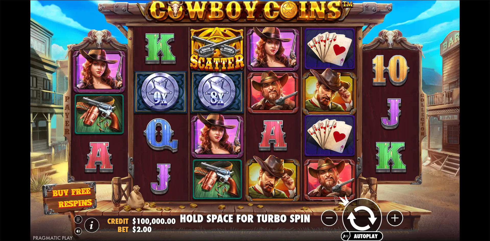 Cowboy Coins slot gameplay screenshot