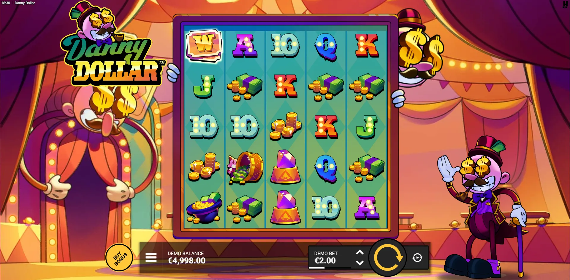 Danny Dollar slot gameplay screenshot