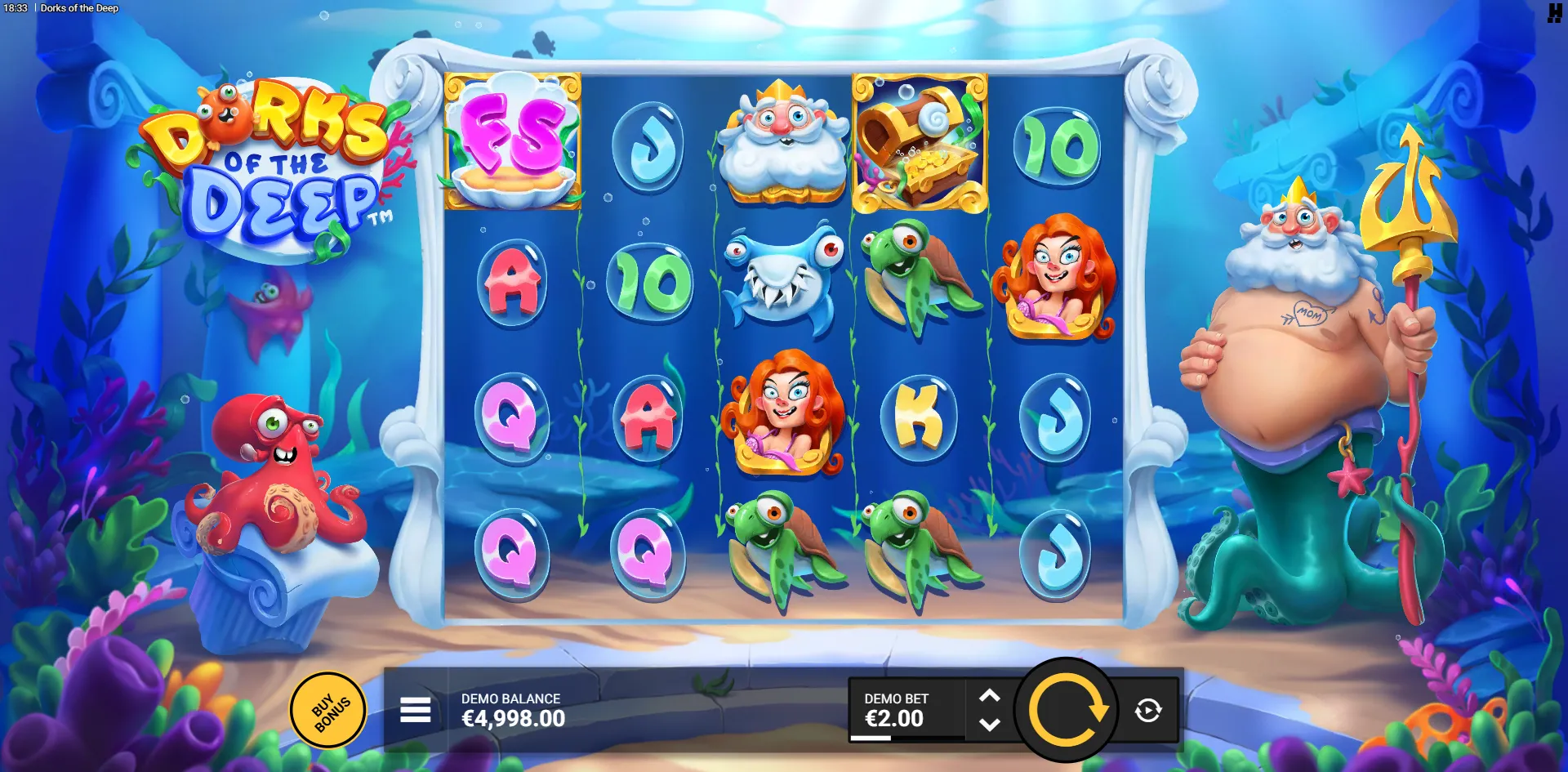 Dorks of the Deep slot gameplay screenshot