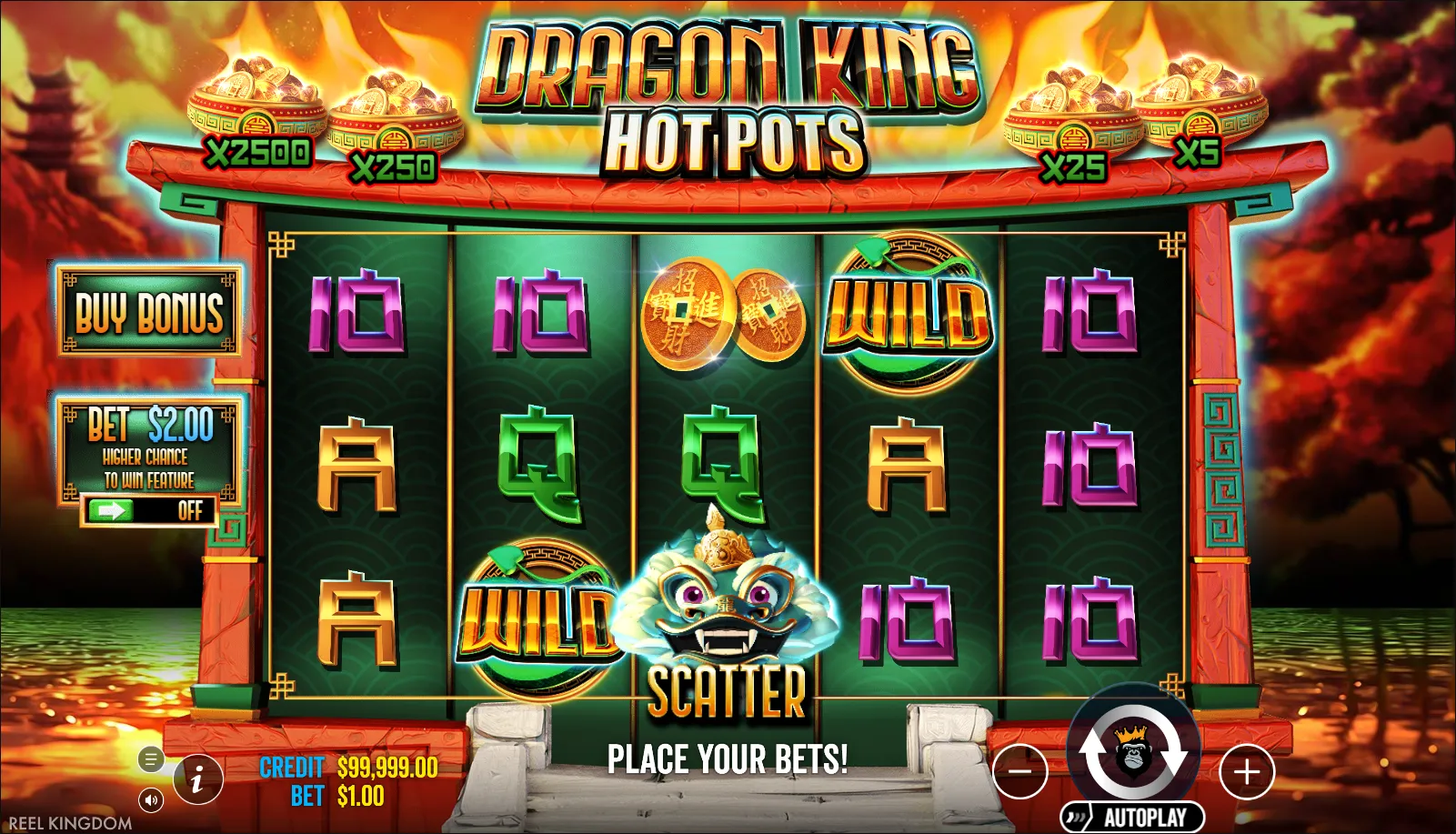 Dragon King Hot Pots slot gameplay screenshot