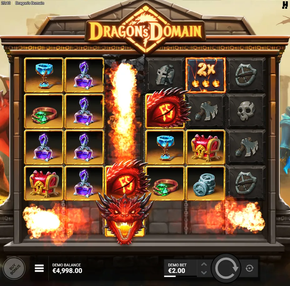 Dragon's Domain slot gameplay screenshot