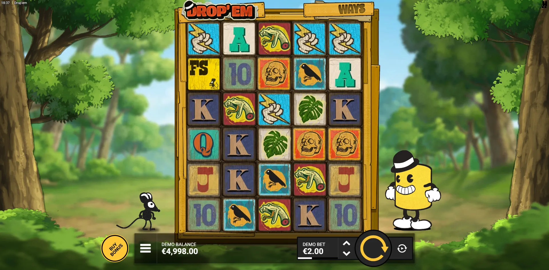 Drop'em slot gameplay screenshot