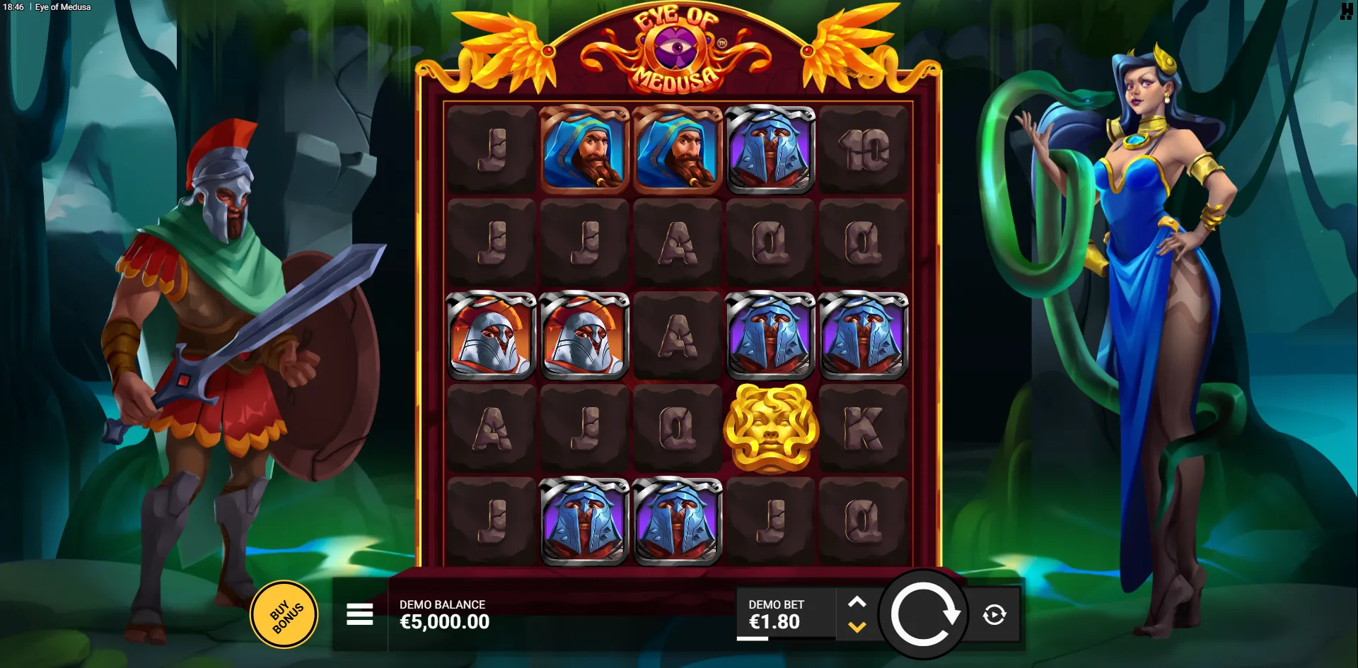 Eye of Medusa slot gameplay screenshot