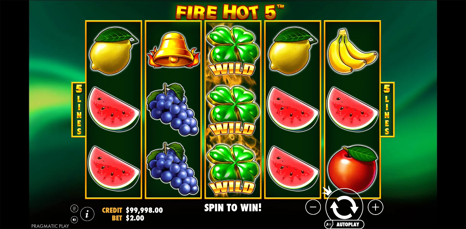 Fire Hot 5 slot gameplay screenshot