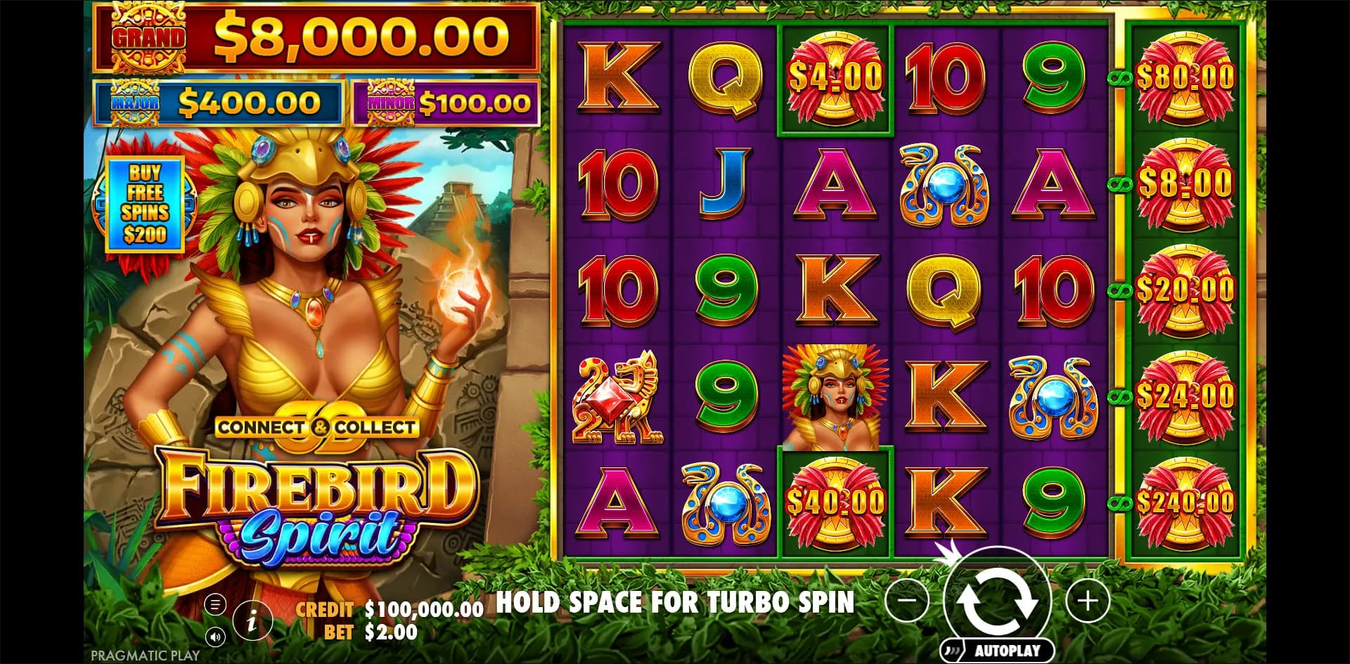 Firebird Spirit slot gameplay screenshot