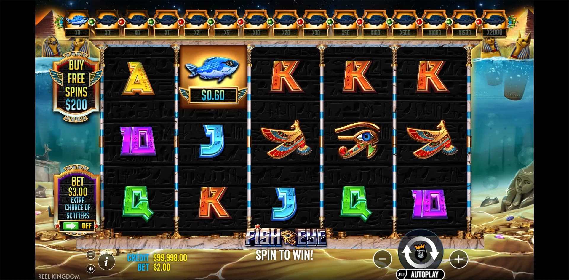 Fish Eye slot gameplay screenshot