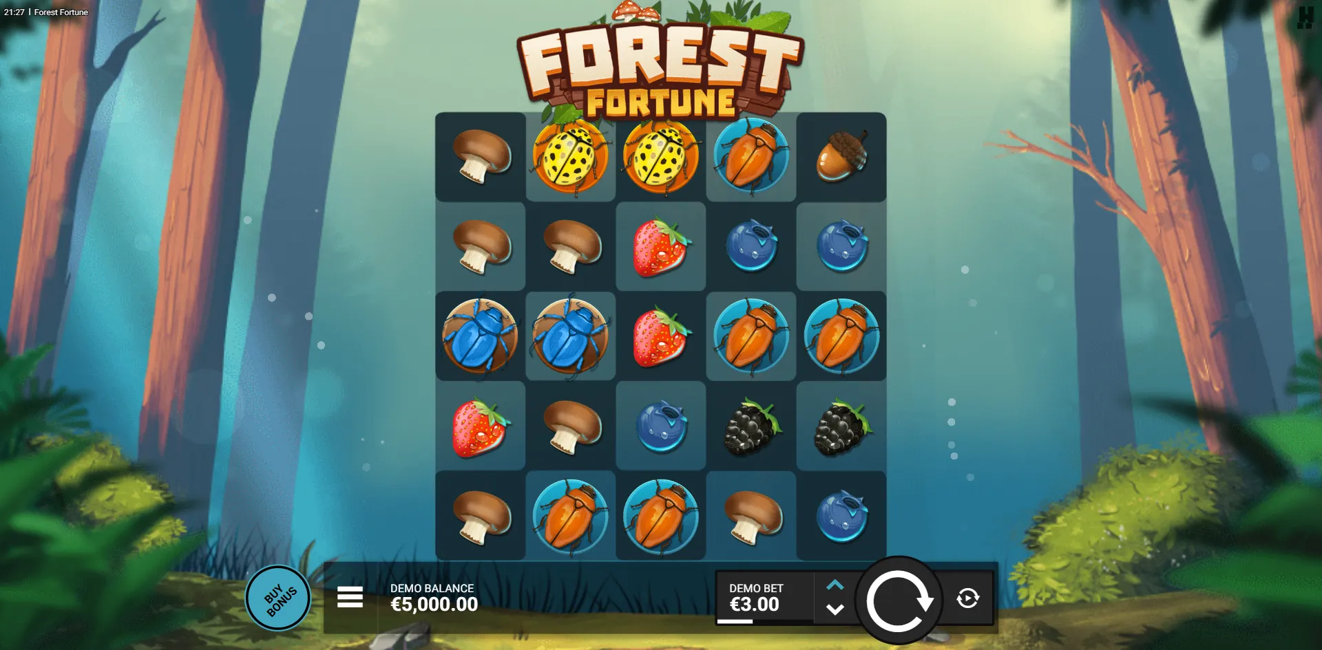 Forest Fortune slot gameplay screenshot