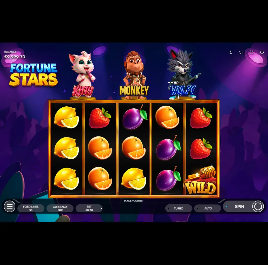 Fortune Stars slot gameplay screenshot