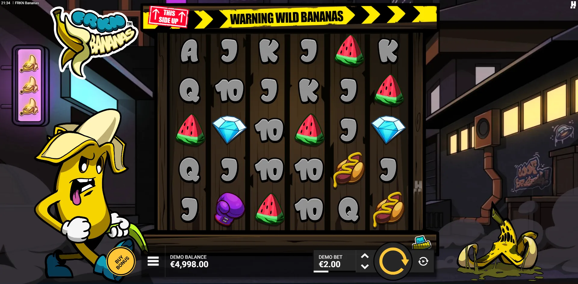 FRKN Bananas slot gameplay screenshot