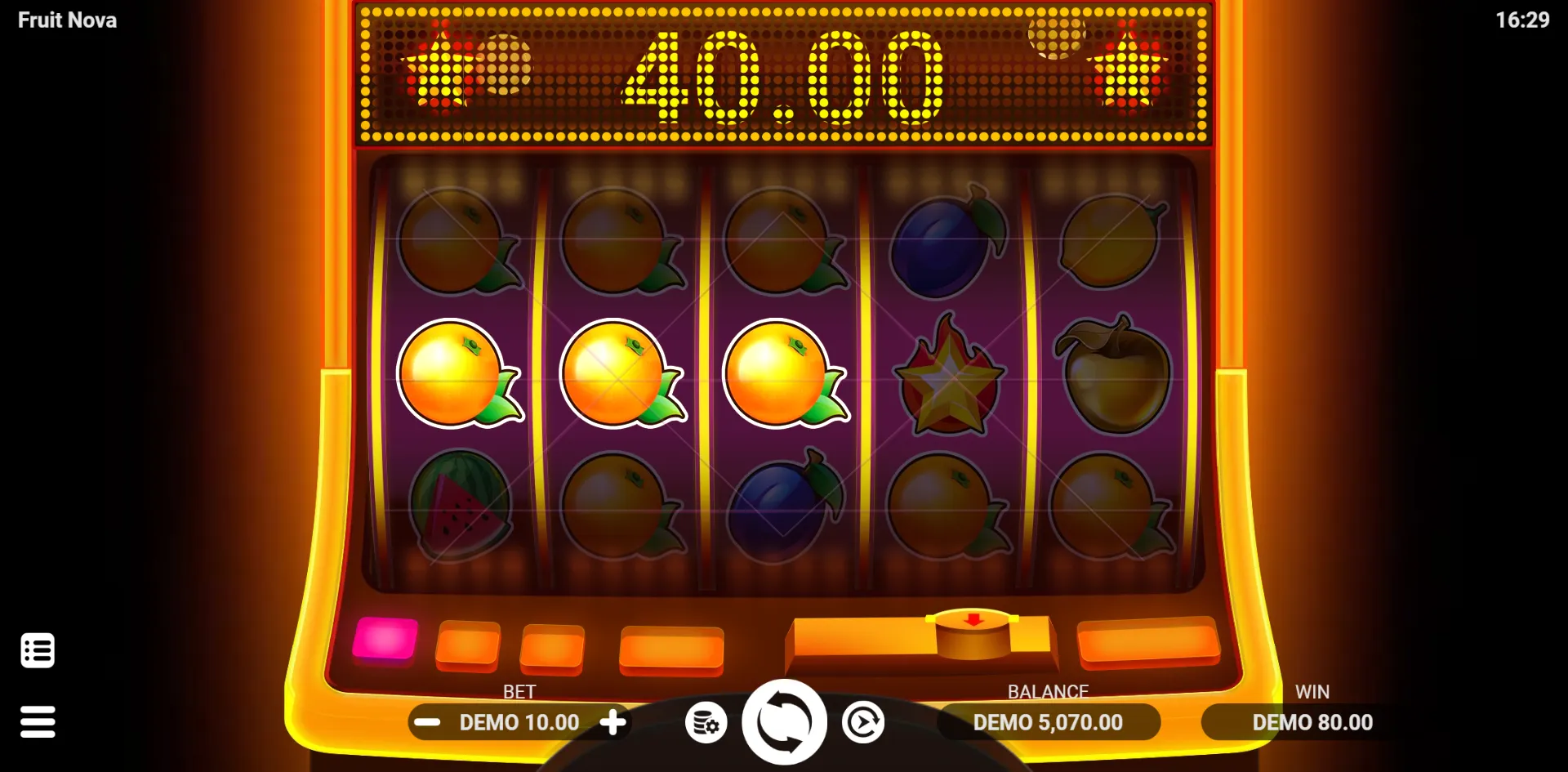 Fruit Nova slot gameplay screenshot