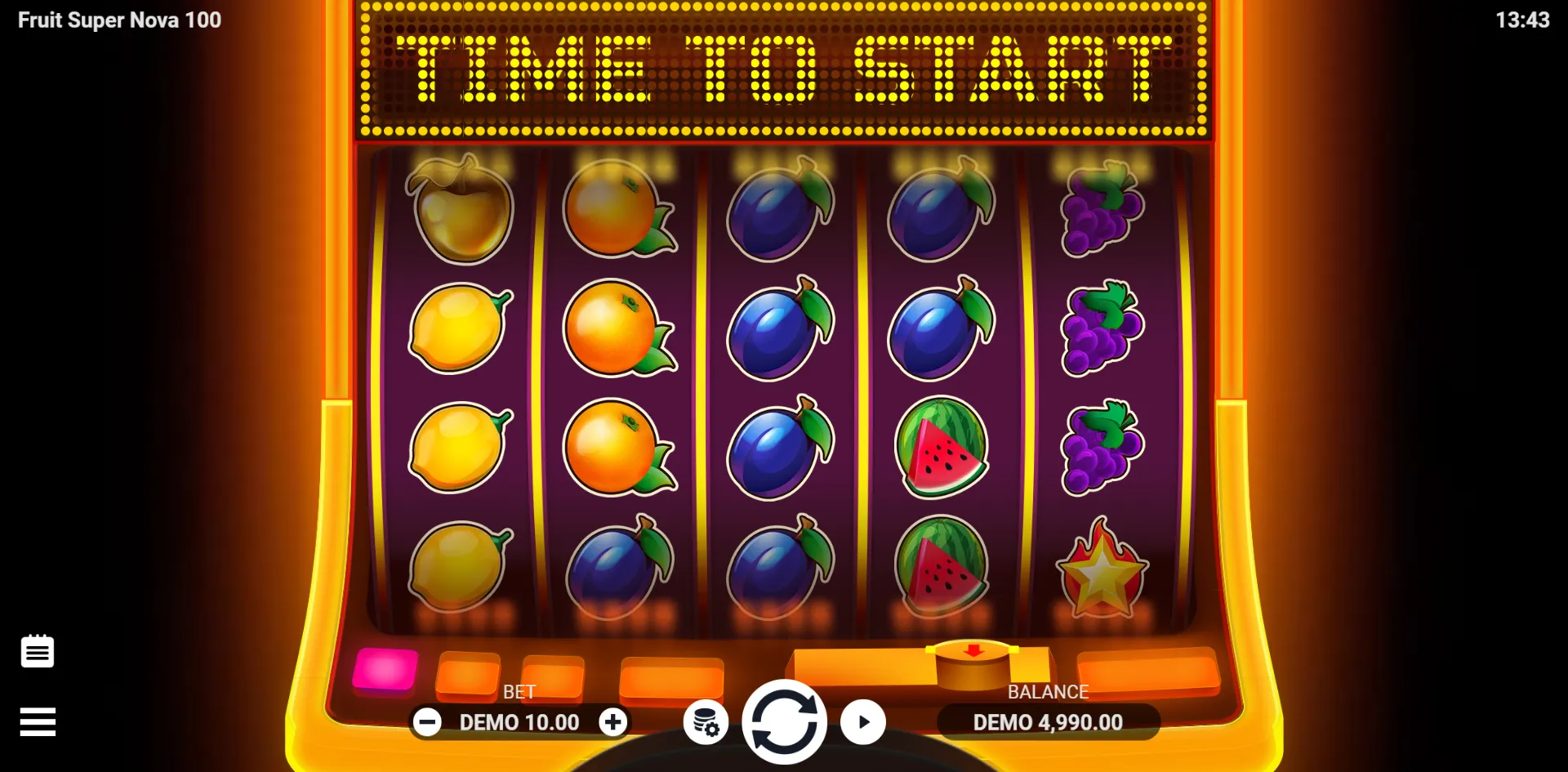 Fruit Super Nova 100 slot gameplay screenshot