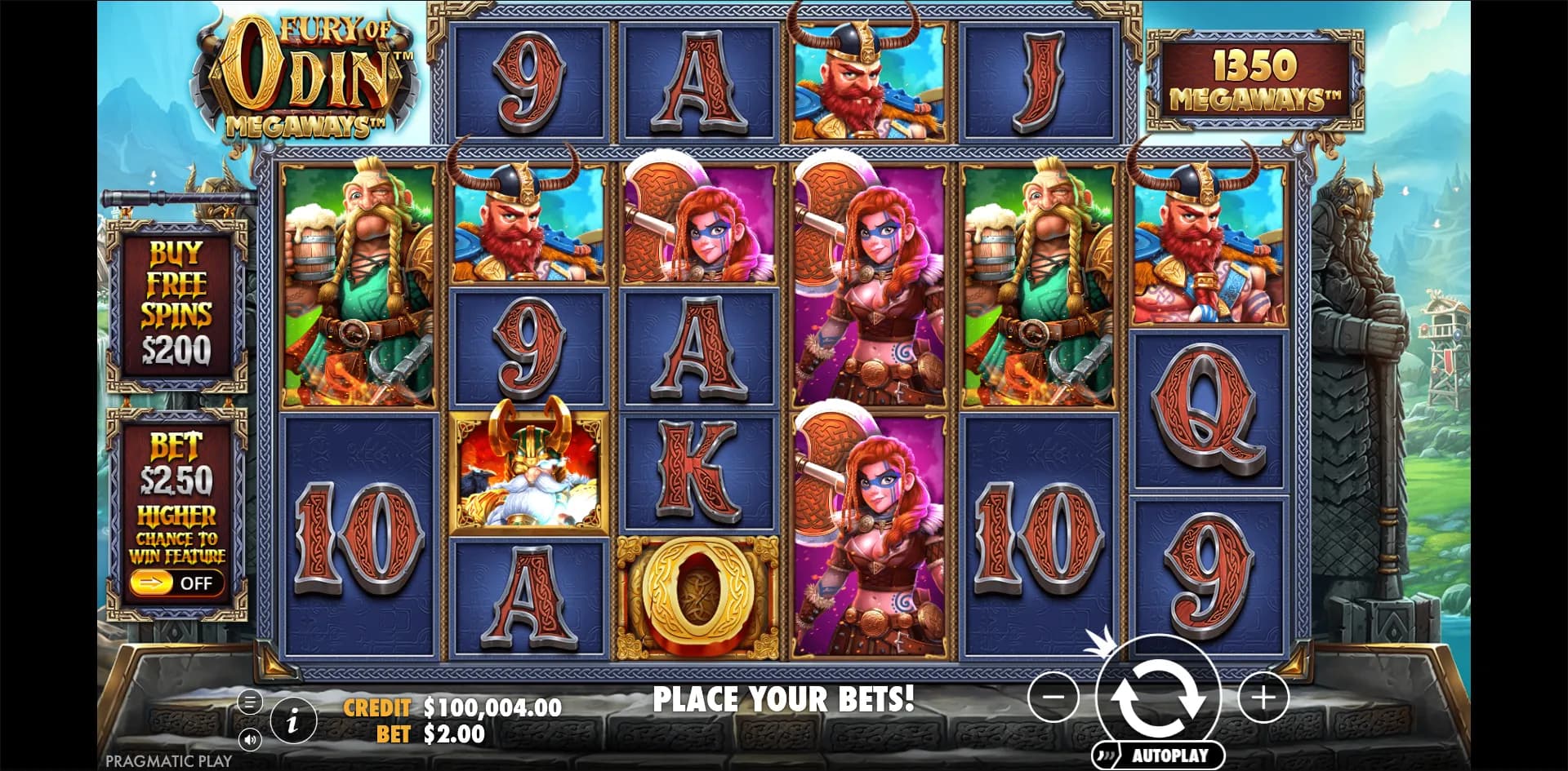 Fury of Odin Megaways slot gameplay screenshot