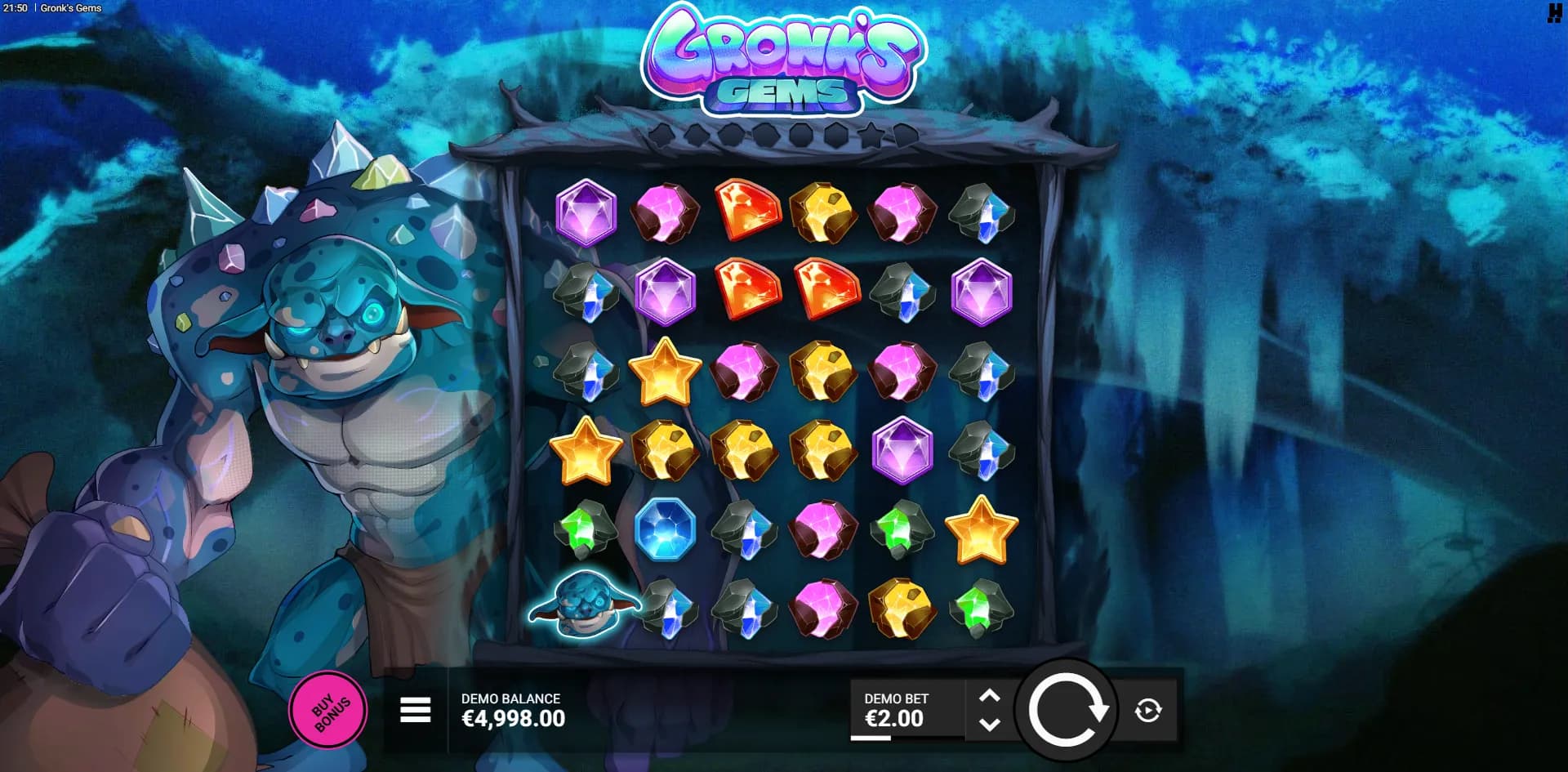 Gronk's Gems slot gameplay screenshot