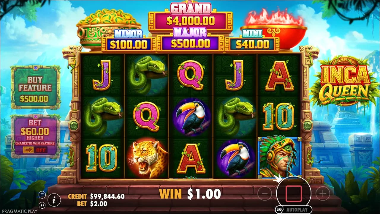 Mythology slot Inca Queen from during gameplay