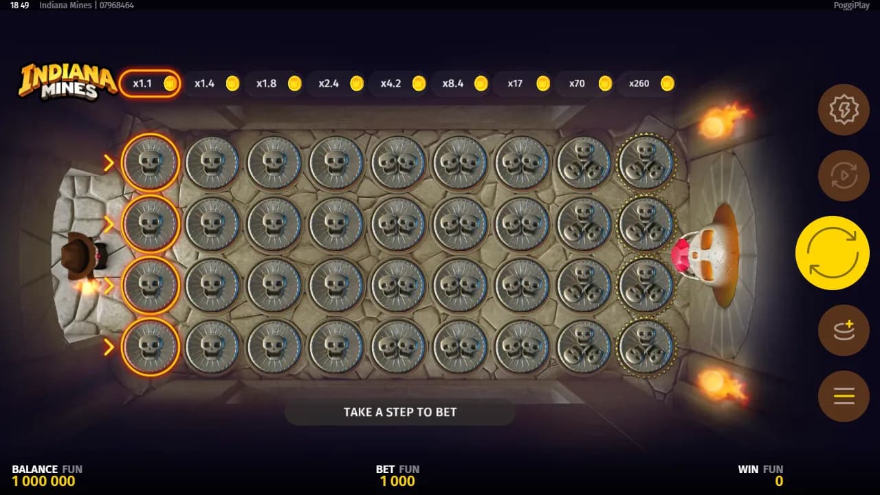 Indiana Mines slot gameplay screenshot