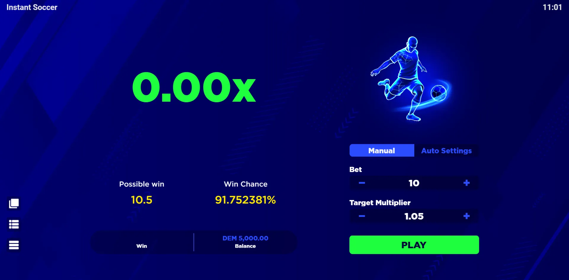 Instant Soccer slot gameplay screenshot