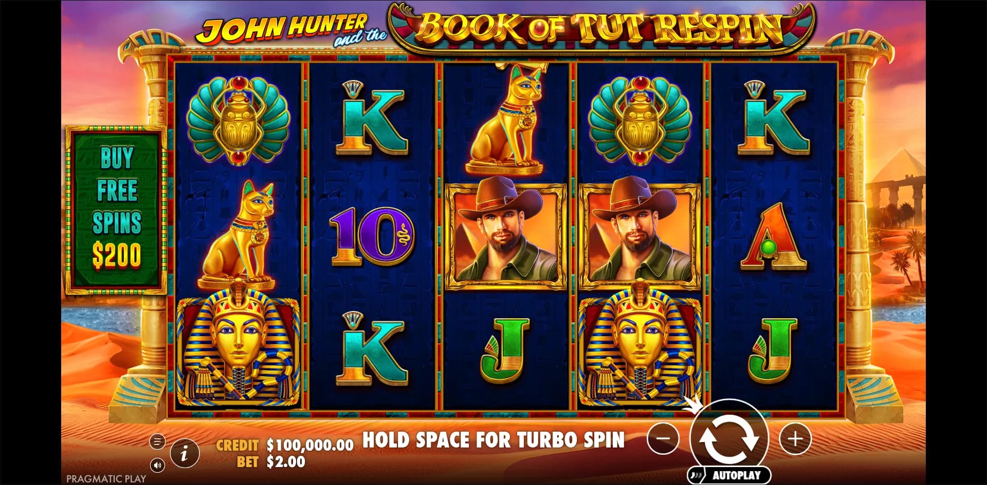 John Hunter and the Book of Tut Respin slot gameplay screenshot