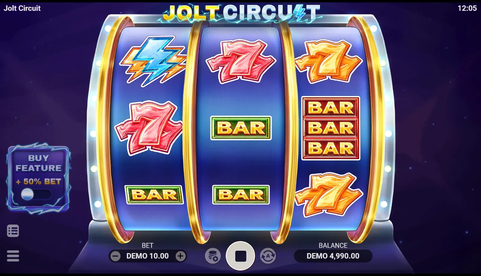 Jolt Circuit slot gameplay screenshot