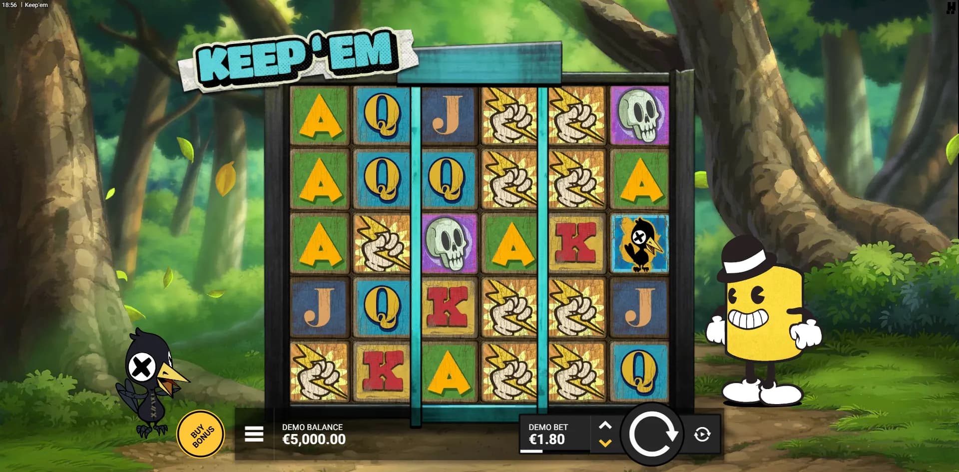 Keep'em slot gameplay screenshot