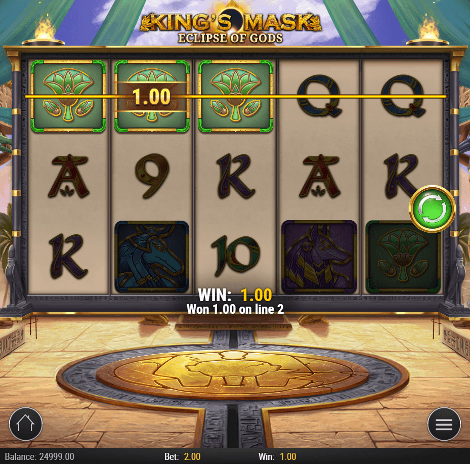 King's Mask Eclipse of Gods slot by Play'n GO gameplay screenshot