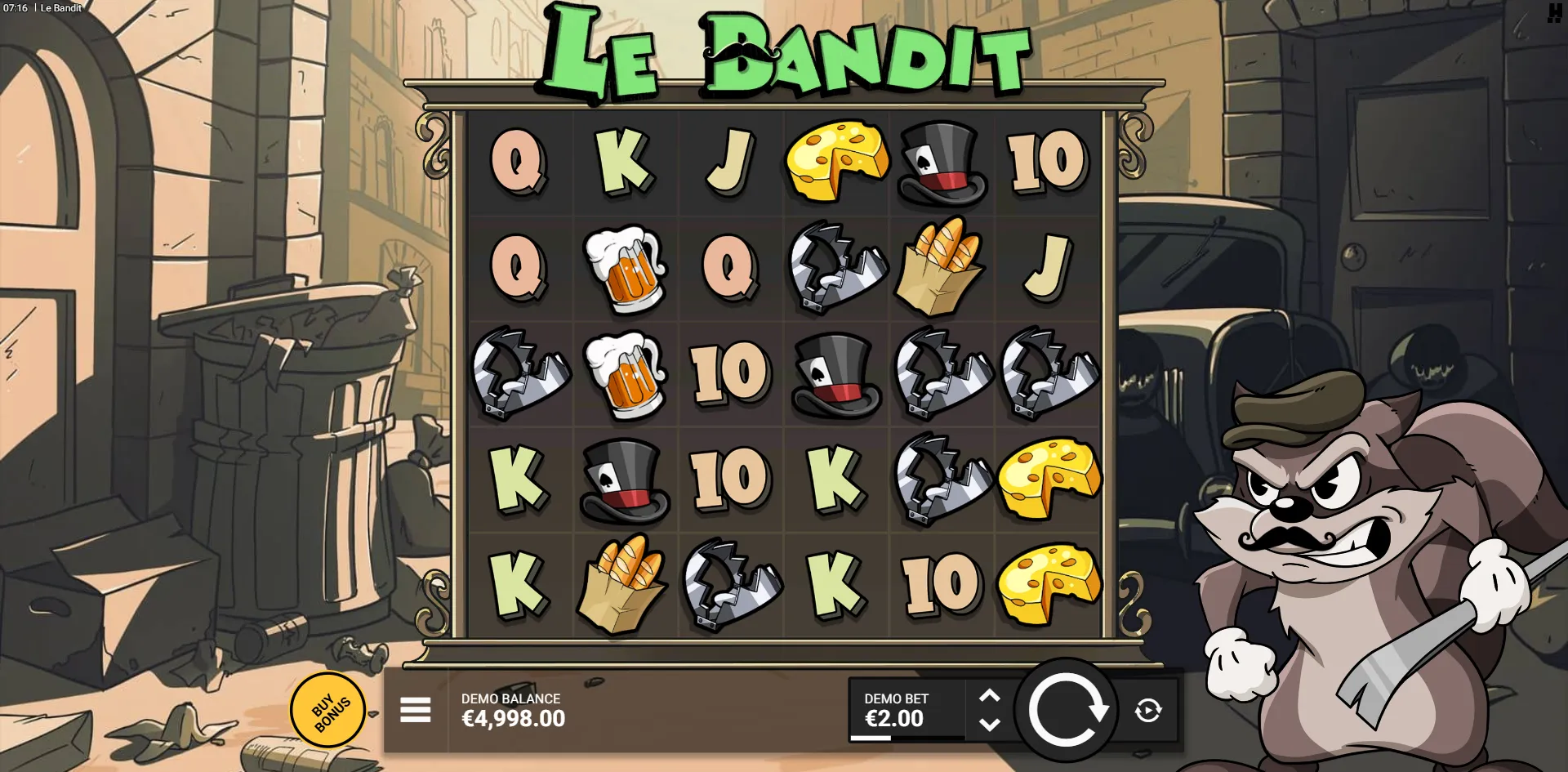 Le Bandit slot gameplay screenshot