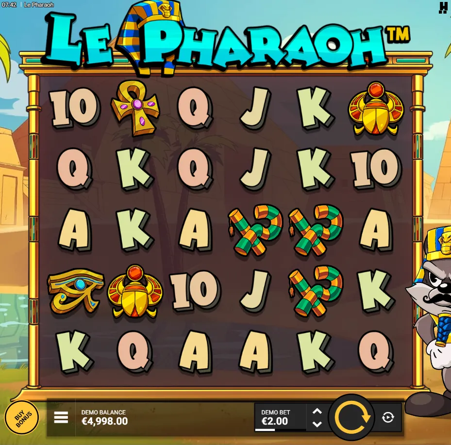 Le Pharaoh slot gameplay screenshot