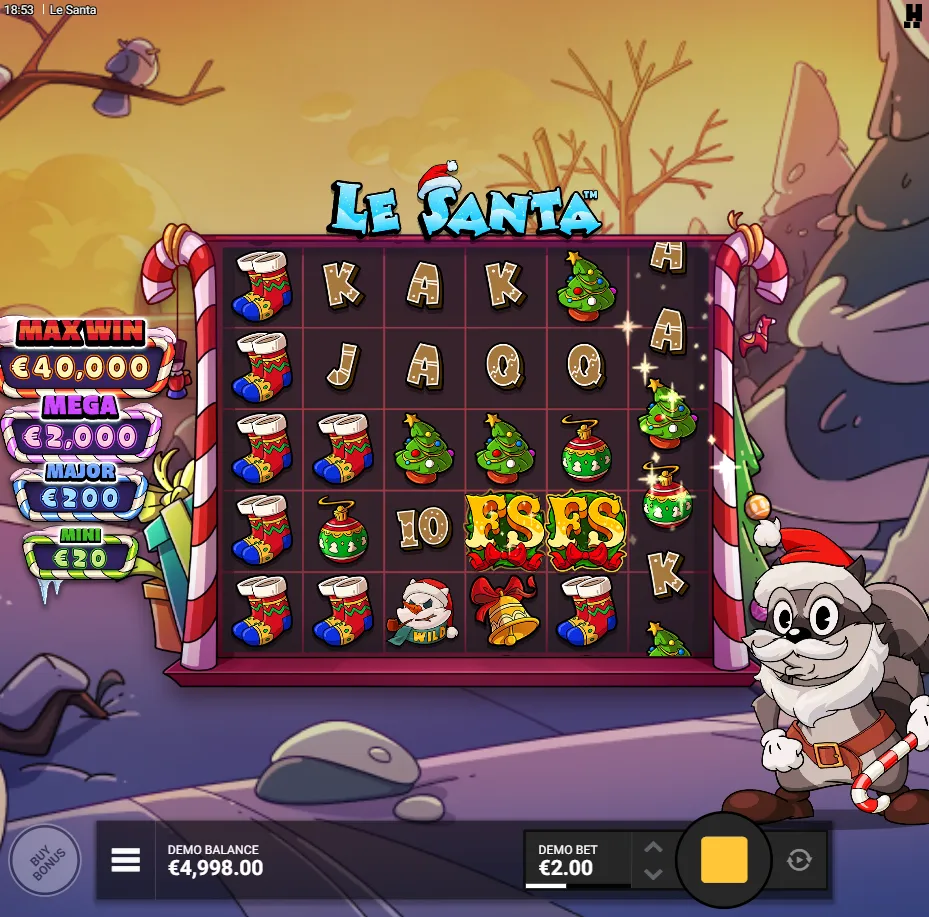 Le Santa slot gameplay screenshot
