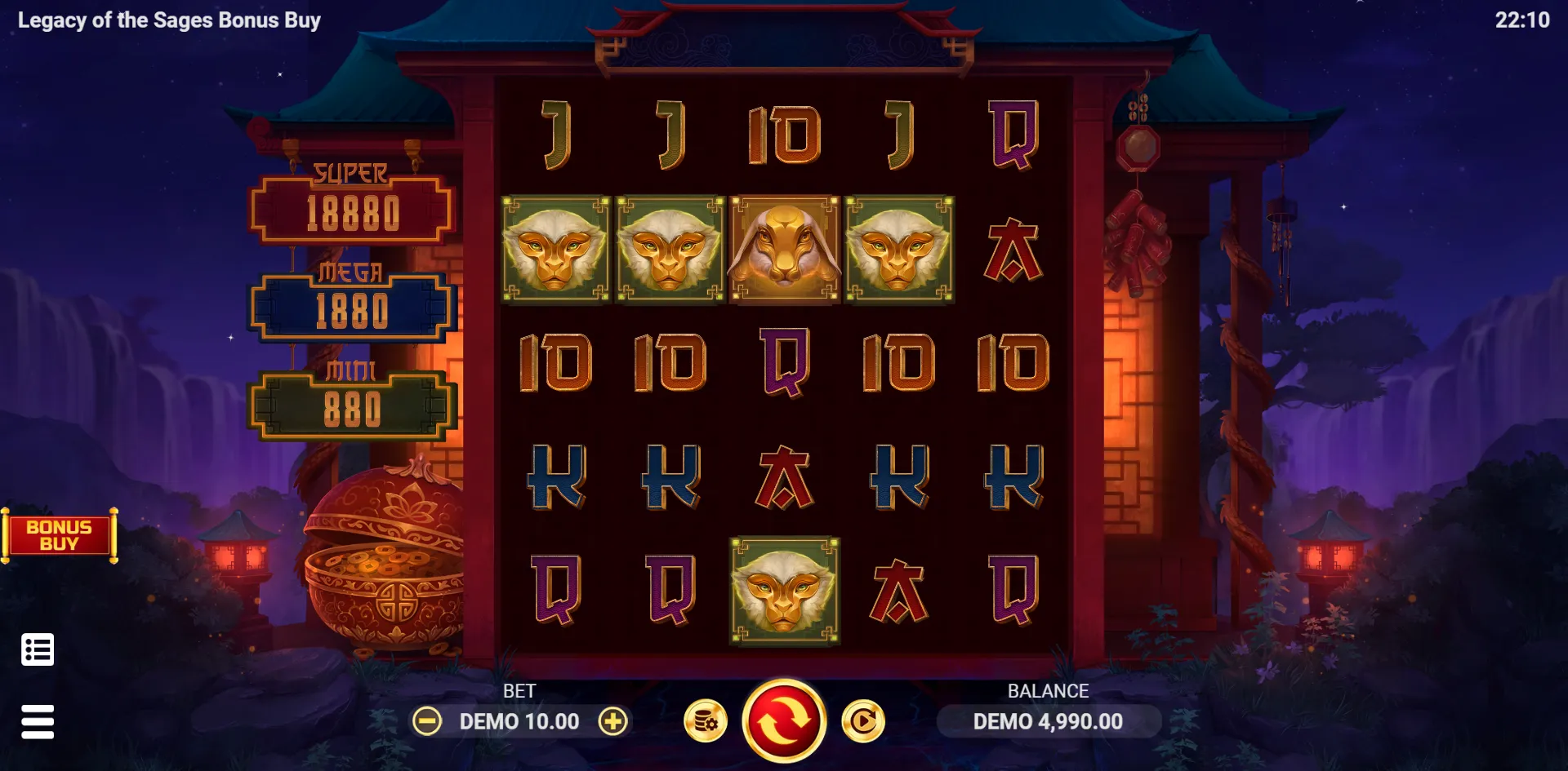 Legacy of the Sages Bonus Buy slot gameplay screenshot