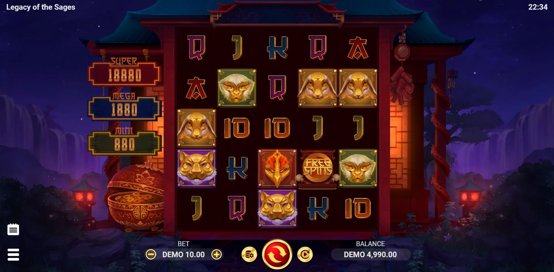 Legacy of the Sages slot gameplay screenshot