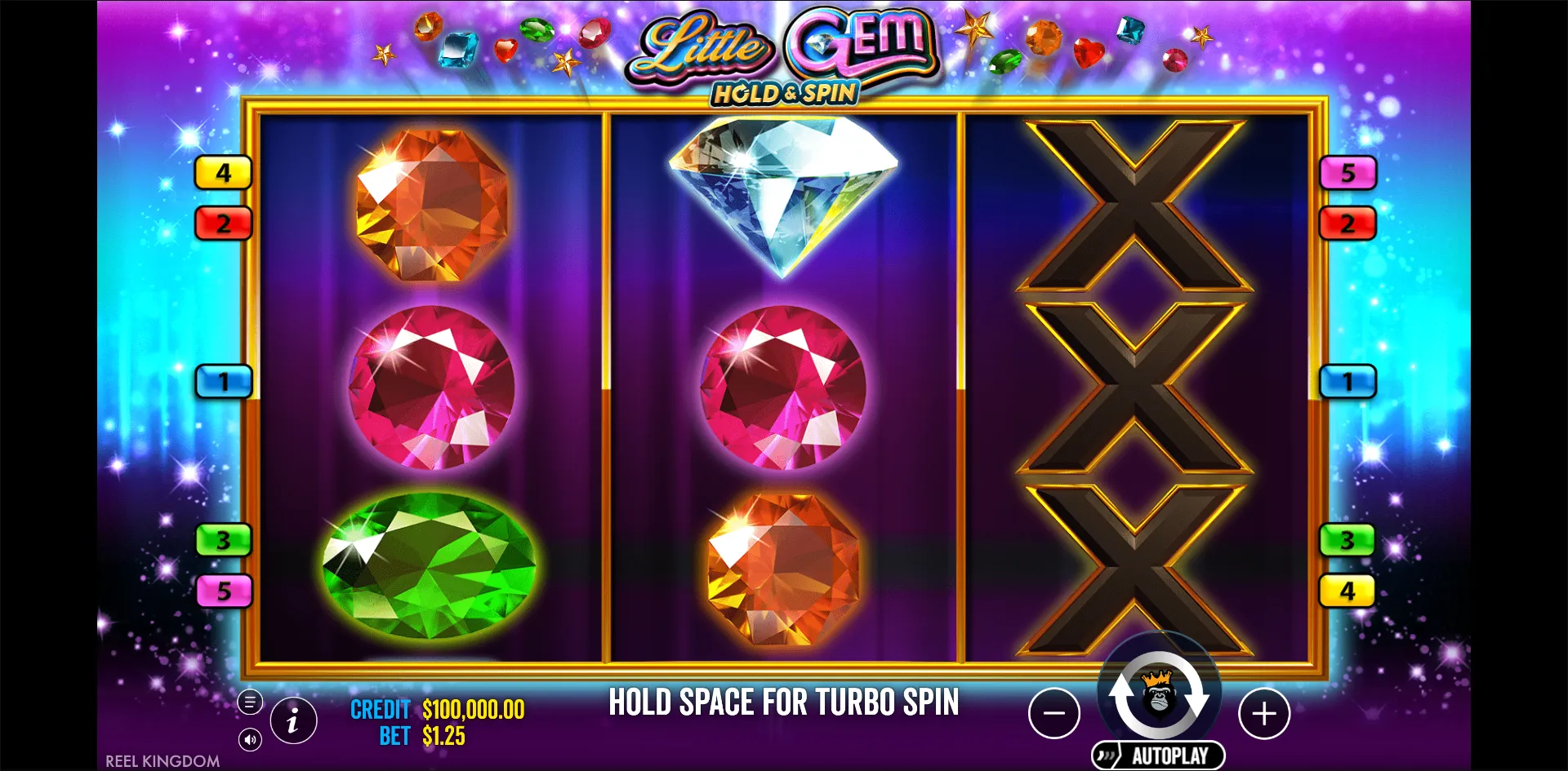 Little Gem Hold and Spin slot gameplay screenshot